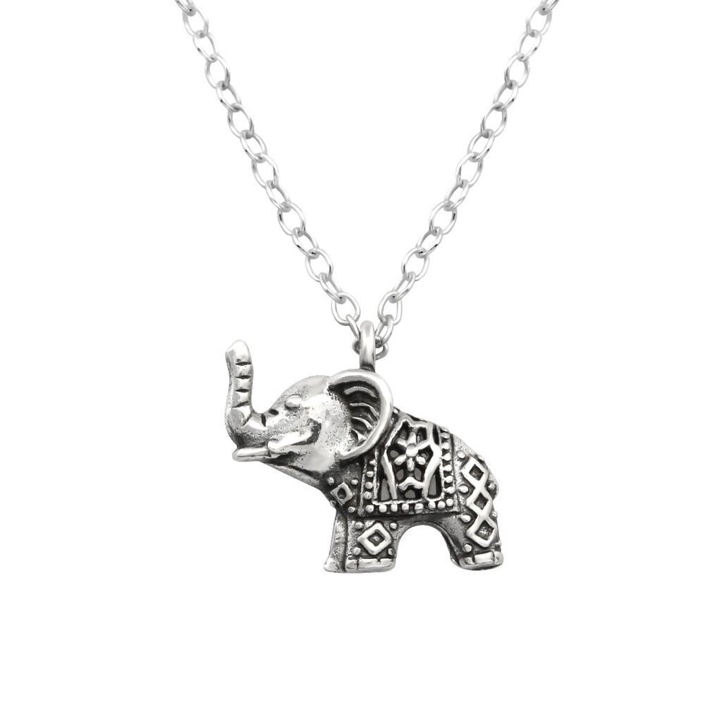 Sterling Silver Bali Elephant Necklace